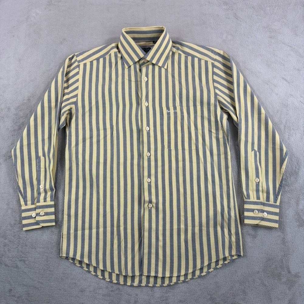 Paul Smith London Dress Shirt Black Gold Men 32-33 15.5 Designer Italy Made NWOT